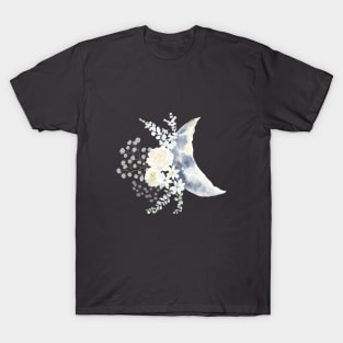 Selene | Floral Moon Design T-Shirt